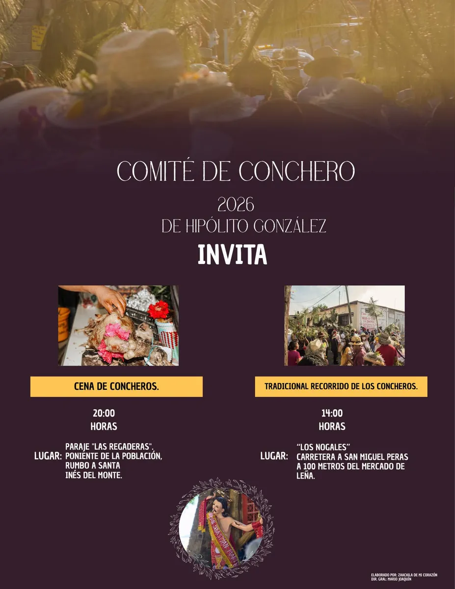 Imagen de : Cena y Recorrido de Concheros 2026 - Comité de Hipólito González (Barrio San Sebastián)