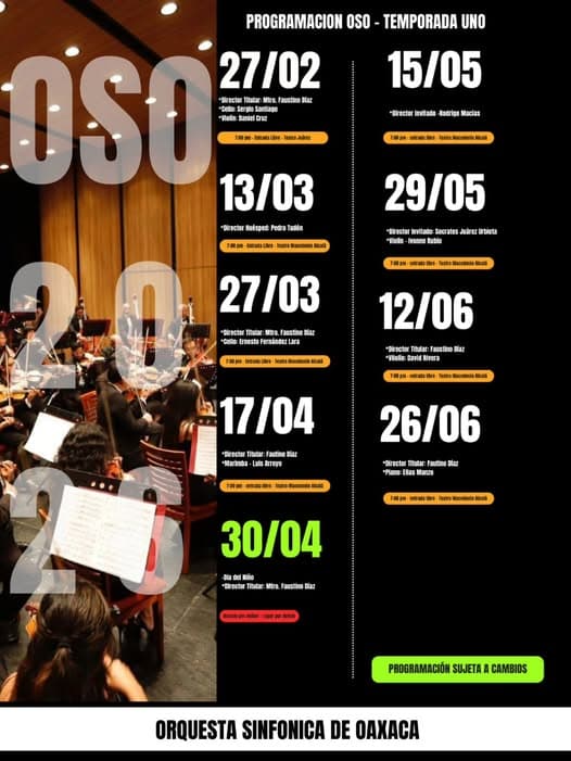 Imagen de Concierto de la Orquesta Sinfónica de Oaxaca 2026 | 12 de junio